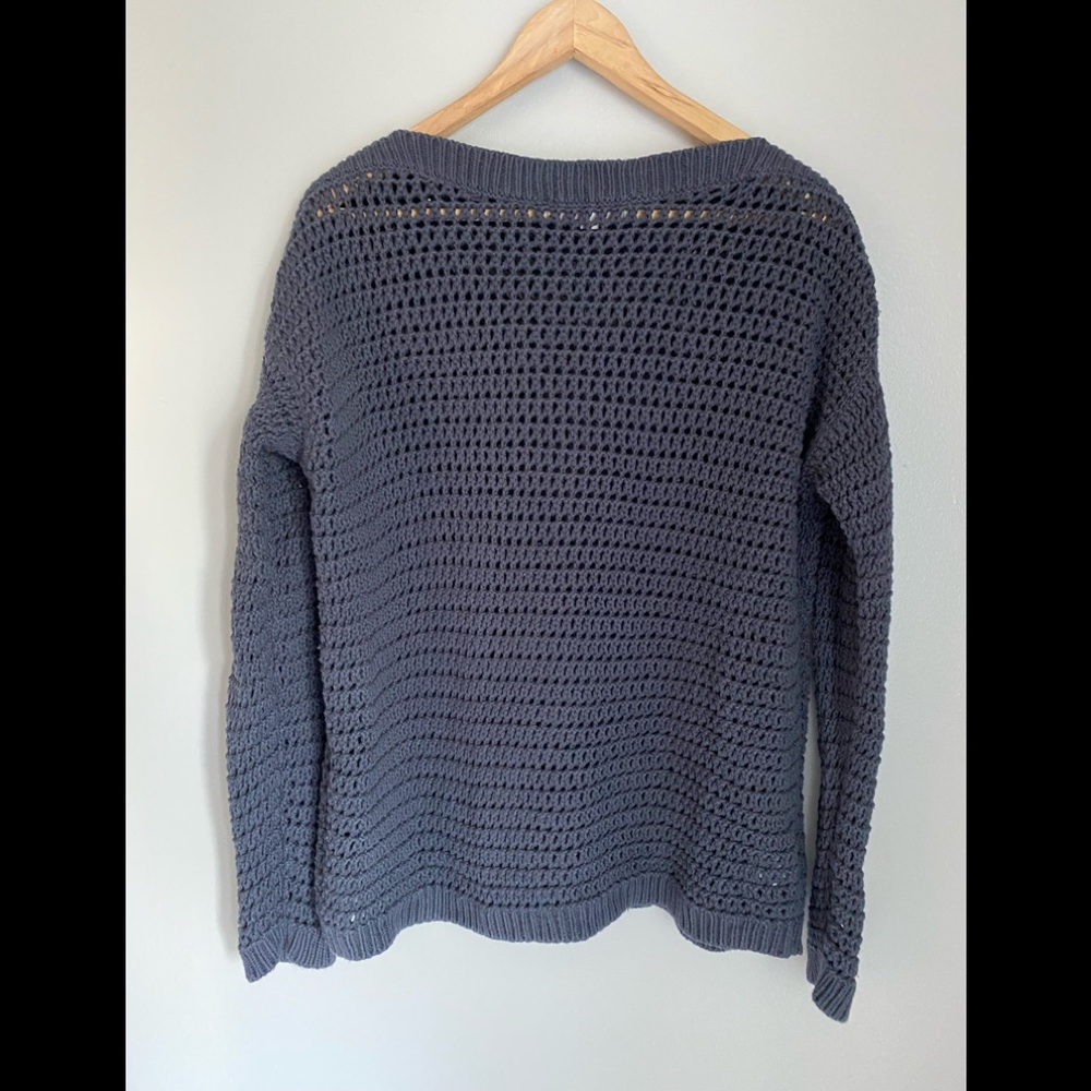 Loft dark gray boat neck sweater medium weight - Picture 2 of 4